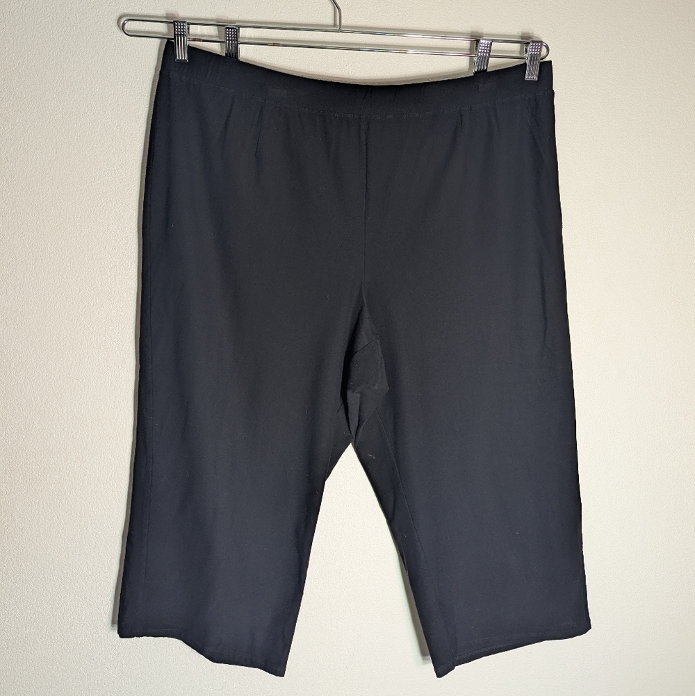 Eileen Fisher 3x Black Stretch Pull-On Capri Pants